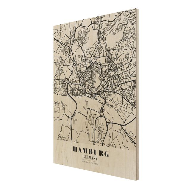 Cuadros decorativos Hamburg City Map - Classic