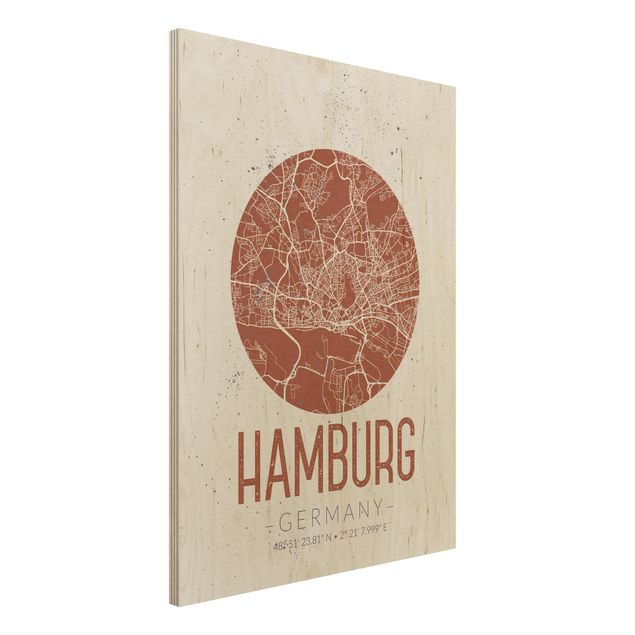Decoración en la cocina Hamburg City Map - Retro