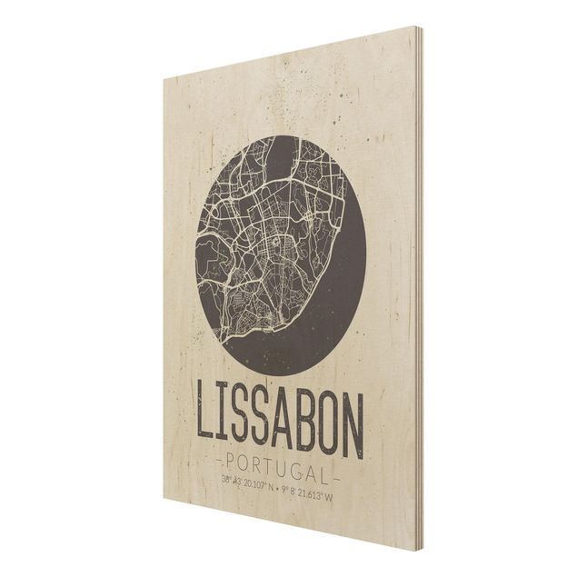 Cuadros Lisbon City Map - Retro