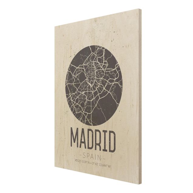 Cuadros Madrid City Map - Retro