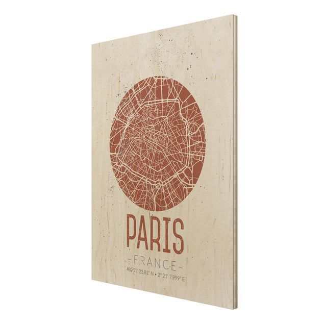 Cuadros decorativos City Map Paris - Retro