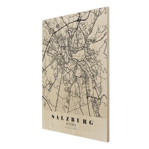 Cuadros modernos Salzburg City Map - Classic