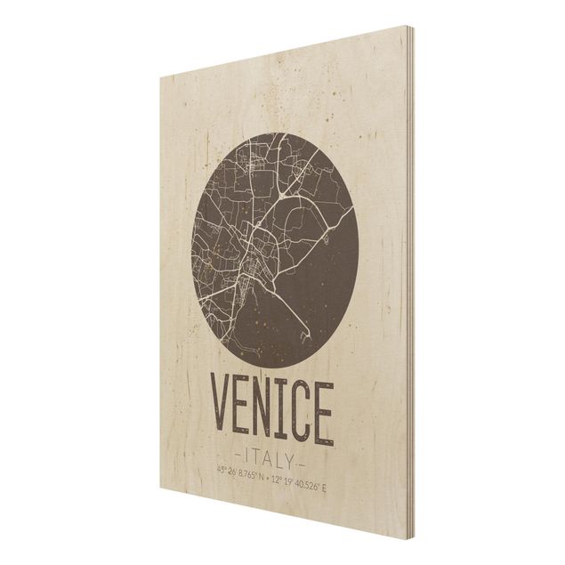 Cuadros decorativos Venice City Map - Retro