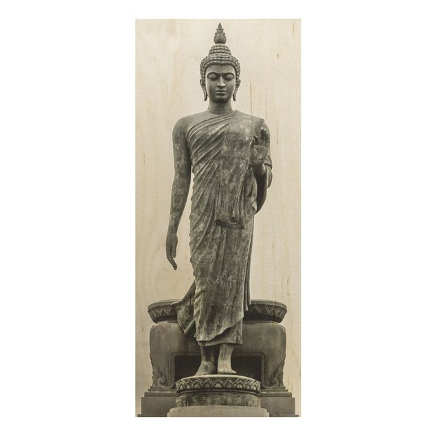 cuadros de madera vintage Buddha Statue
