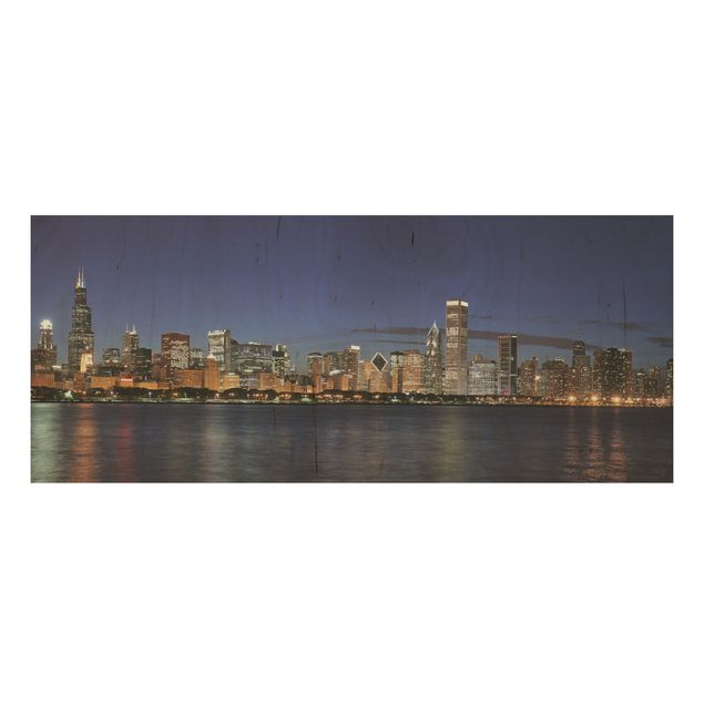 Cuadros decorativos Chicago Skyline At Night