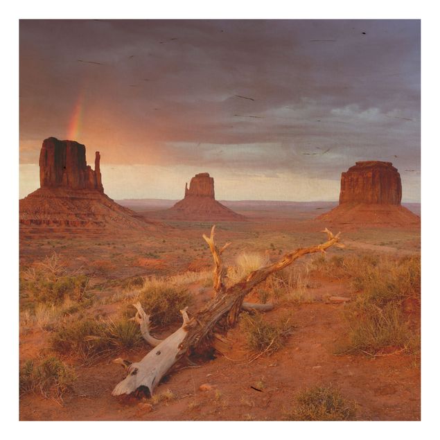 Cuadros de madera paisajes Monument Valley At Sunset