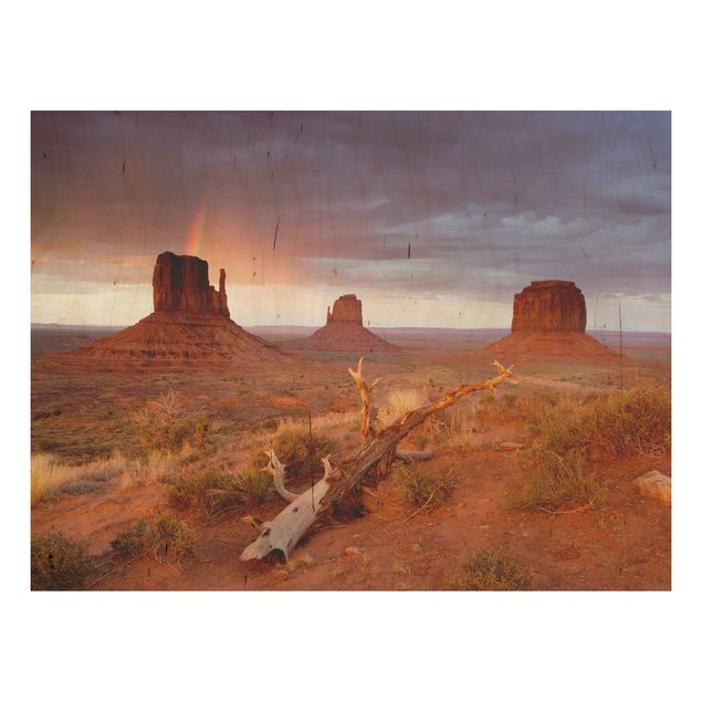 Cuadros de madera paisajes Monument Valley At Sunset