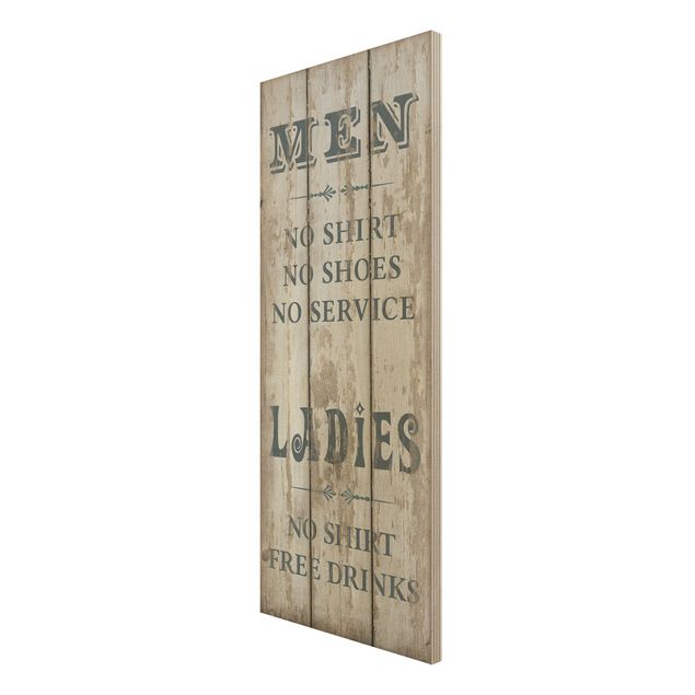 cuadro vintage madera No.RS181 Men and Ladies