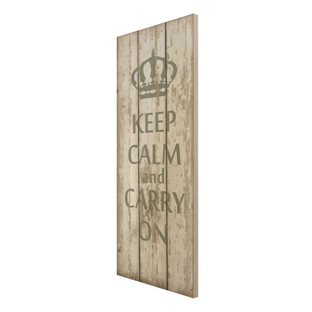 Cuadros vintage madera No.RS183 Keep Calm And Carry On
