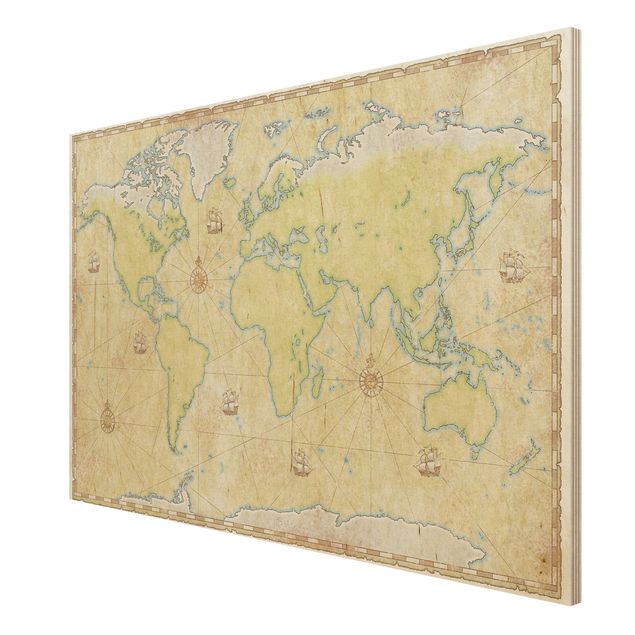 cuadros de madera decorativos World Map