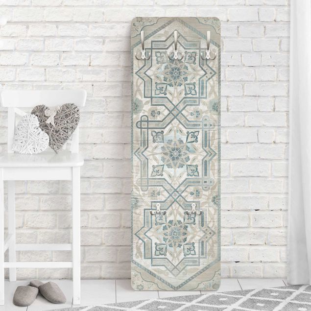 Percheros de pared de patrones Wood Panels Persian Vintage III