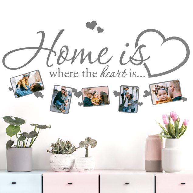 Marco vinilo pared  Home is where the heart is - Picture Frame