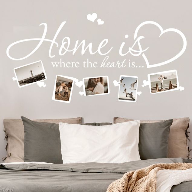 Vinilos corazones Home is where the heart is - Picture Frame