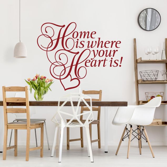 Vinilos de pared amor Home is where the Heart is with heart