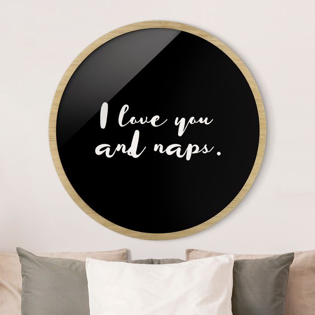 Pósters enmarcados con frases I love you. And naps