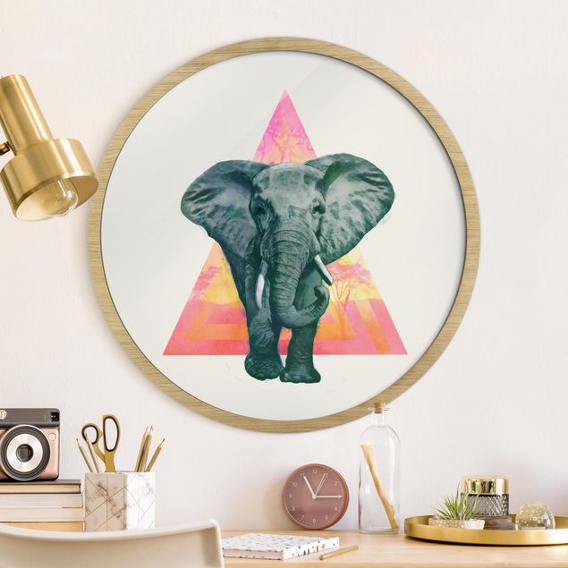 Cuadros elefantes Illustration Elephant Triangle Drawing Background