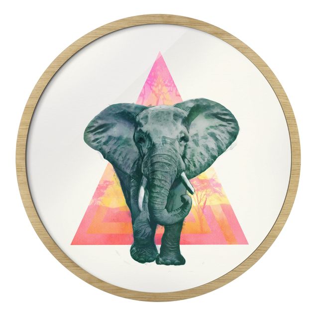 Cuadros multicolor Illustration Elephant Triangle Drawing Background