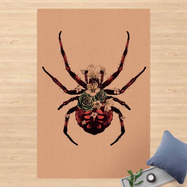 Alfombras rojas Illustration Floral Spider