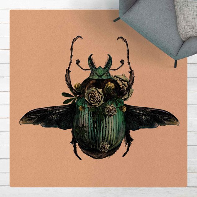 Alfombras verdes Illustration Floral Beetle