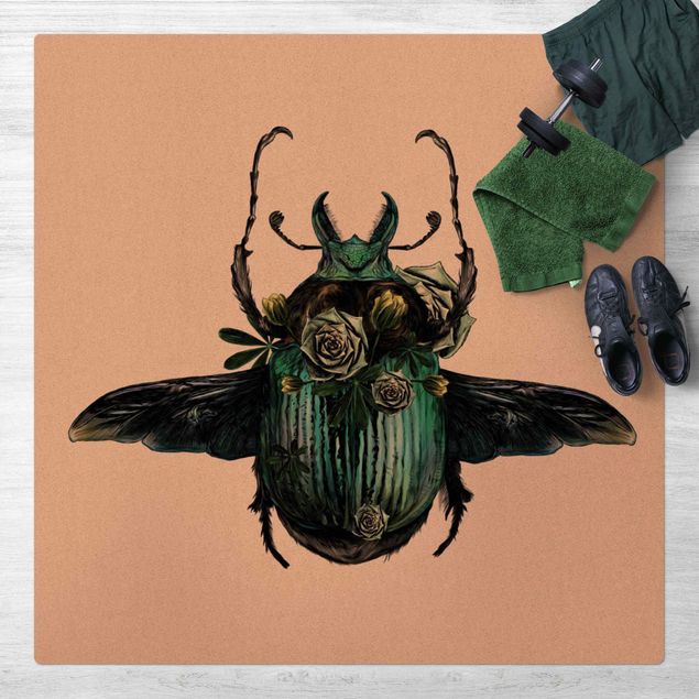 Alfombras modernas Illustration Floral Beetle
