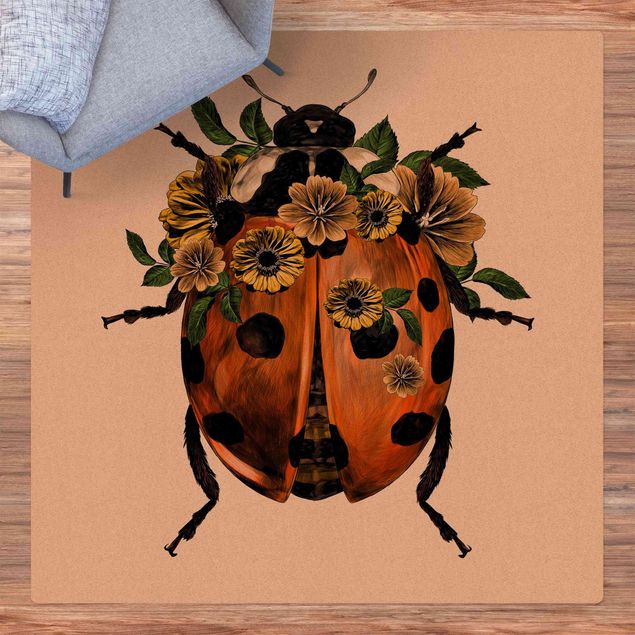 Alfombras modernas Illustration Floral Ladybird