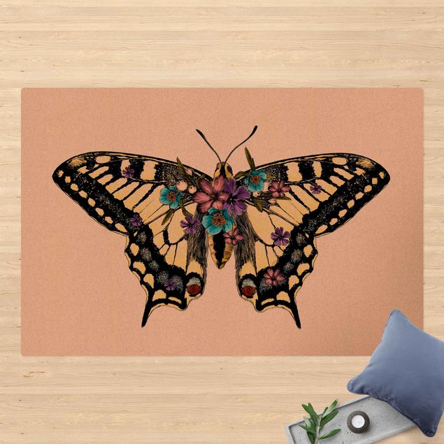 Alfombras grandes Illustration Floral Swallowtail