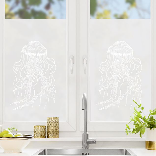 Laminas adhesivas pared Illustration Jellyfish
