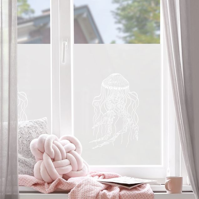 Vinilos para ventanas intimidad Illustration Jellyfish