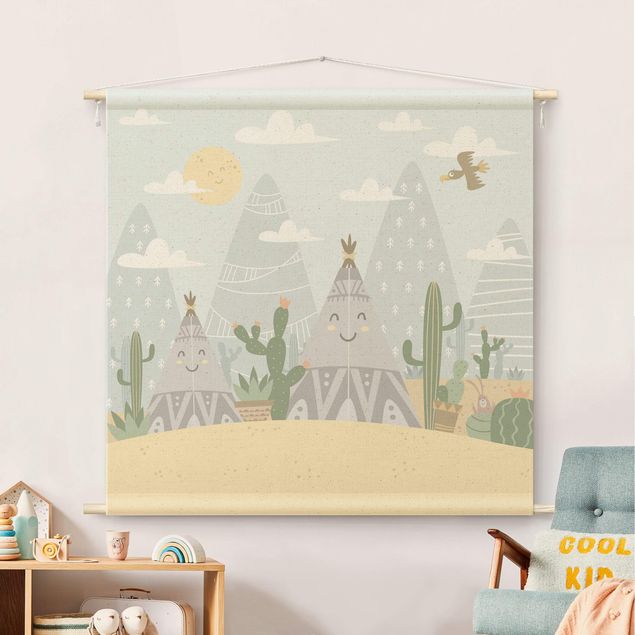 Tapices de pared modernos Tepee with Cacti