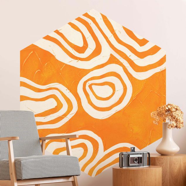 Papel pintado con patrones Islands In Orange Ocean