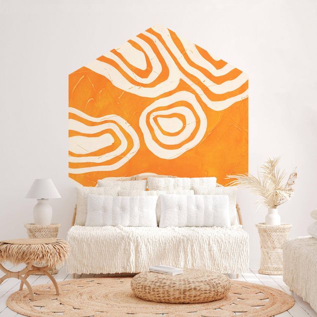 Papel pintado salón moderno Islands In Orange Ocean