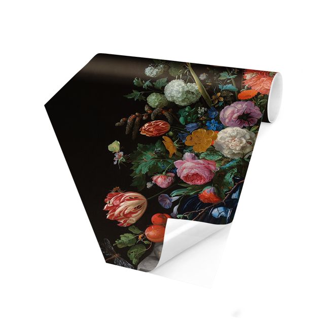 Papel pintado floral Jan Davidsz De Heem - Glass Vase With Flowers