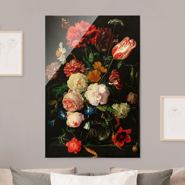 Reproducciones de cuadros Jan Davidsz De Heem - Still Life With Flowers In A Glass Vase