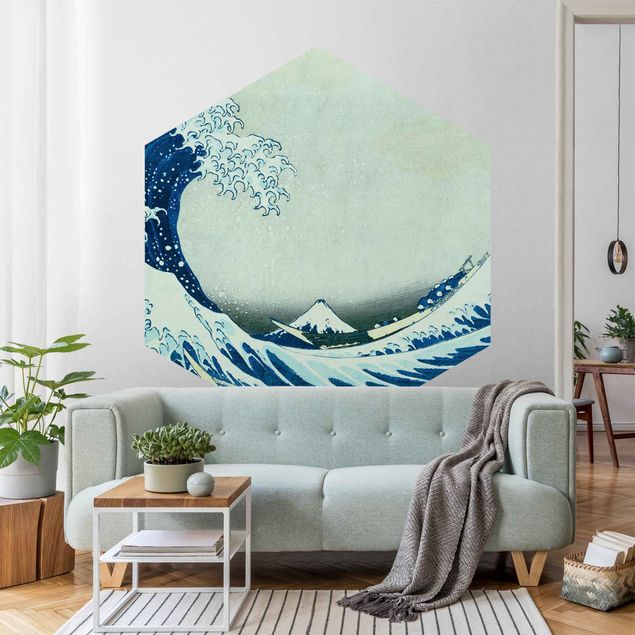 Papel pintado montañas Katsushika Hokusai - The Great Wave At Kanagawa