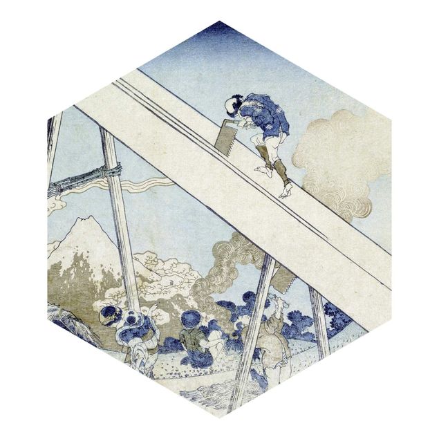 Papel pintado dormitorio vintage Katsushika Hokusai - In The Totomi Mountains