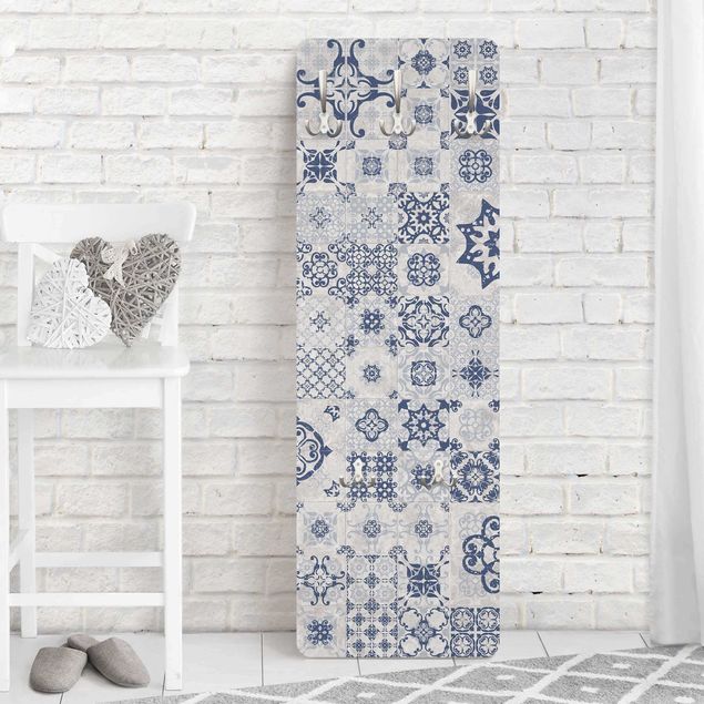 Percheros de pared de patrones Ceramic Tiles Agadir Blue