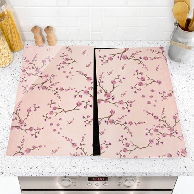 Decoración cocina Cherry Blossoms On Light Pink