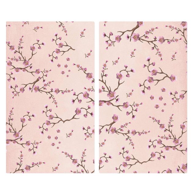 Protector vitroceramica Cherry Blossoms On Light Pink