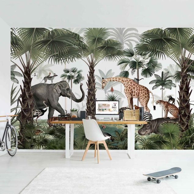 Papel pintado jirafas Kingdom of the jungle animals