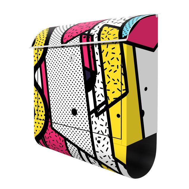 Buzones originales Composition Neo Memphis Pink And Yellow