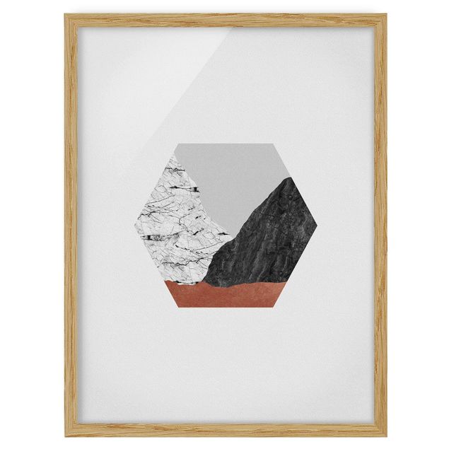 Cuadros de patrones Copper Mountains Hexagonal Geometry
