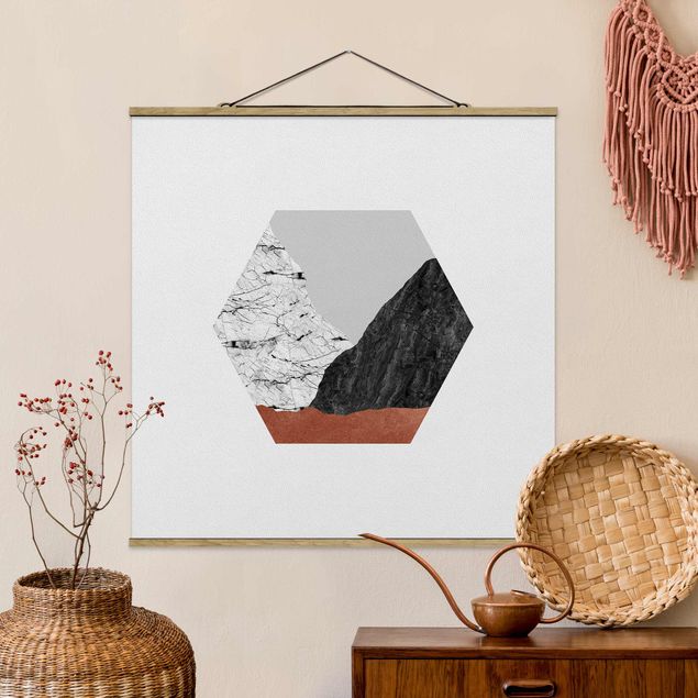 Cuadros de montañas Copper Mountains Hexagonal Geometry