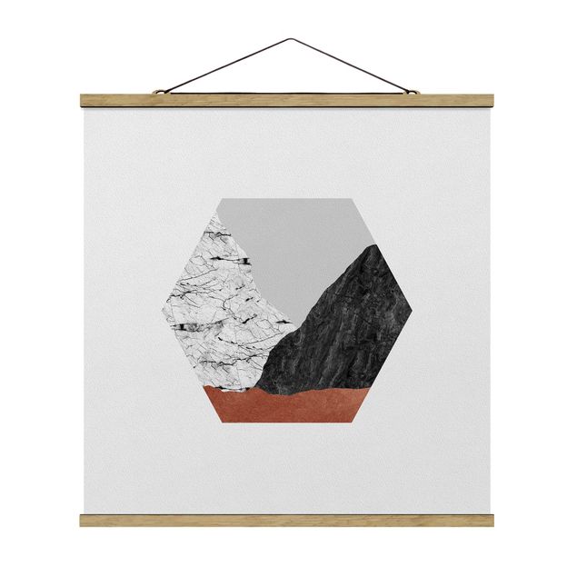 Cuadros decorativos modernos Copper Mountains Hexagonal Geometry