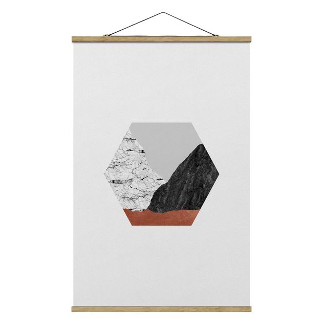 Cuadros modernos Copper Mountains Hexagonal Geometry