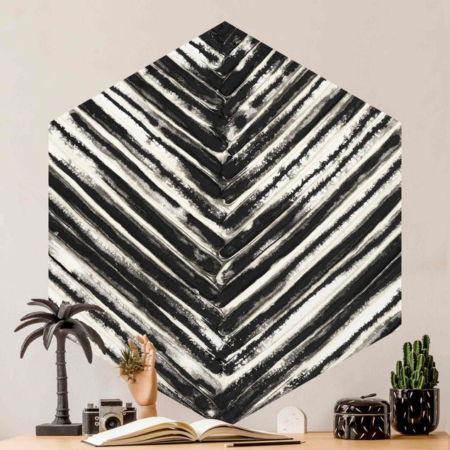 Papel pintado moderno Slats Black And White