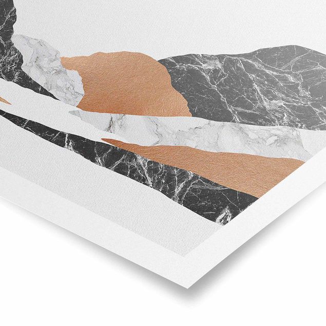 Póster paisaje Landscape In Marble And Copper II