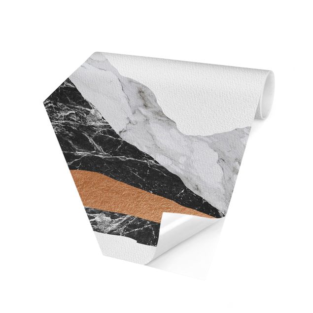Papel pared paisaje Landscape In Marble And Copper
