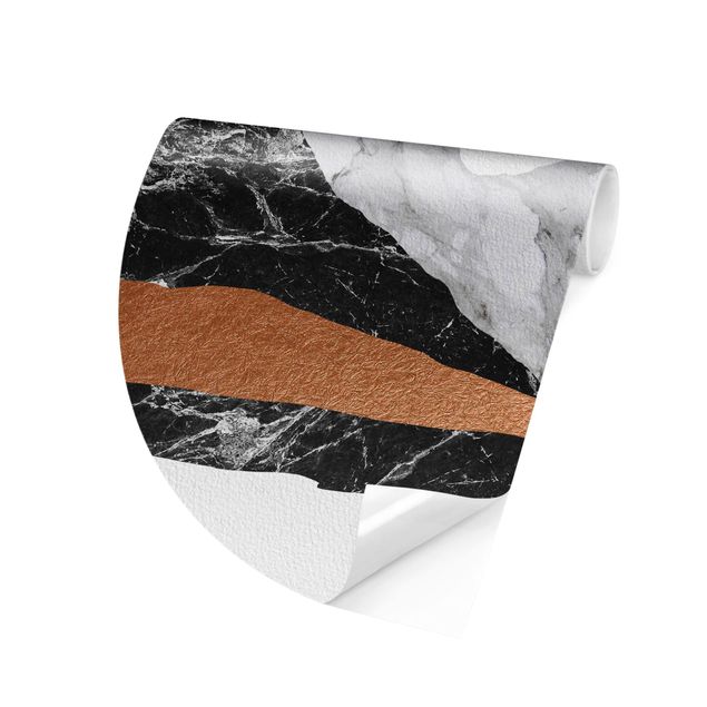 Papel pared montañas Landscape In Marble And Copper