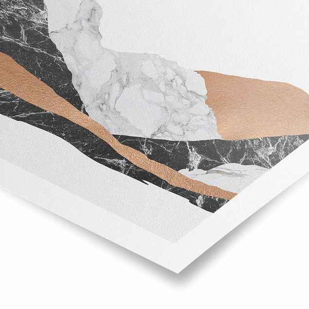Póster paisaje Landscape In Marble And Copper