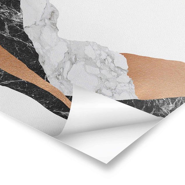 Cuadros grises Landscape In Marble And Copper